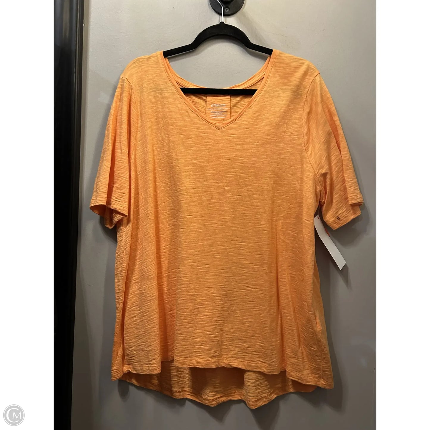 Top Short Sleeve By Chicos In Orange, Size: Xl