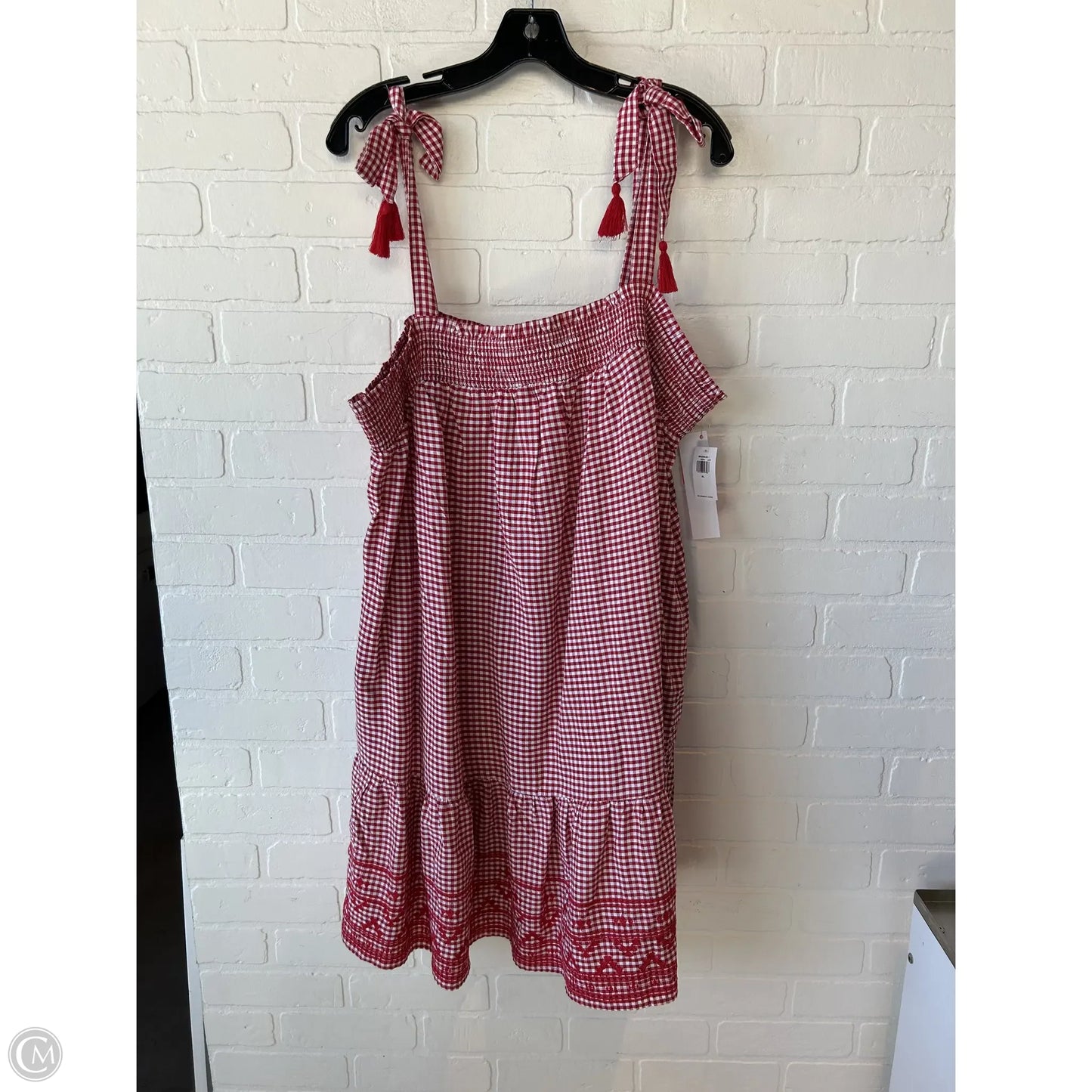 Dress Casual Midi By Old Navy In Red & White, Size: Xl