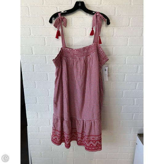 Dress Casual Midi By Old Navy In Red & White, Size: Xl