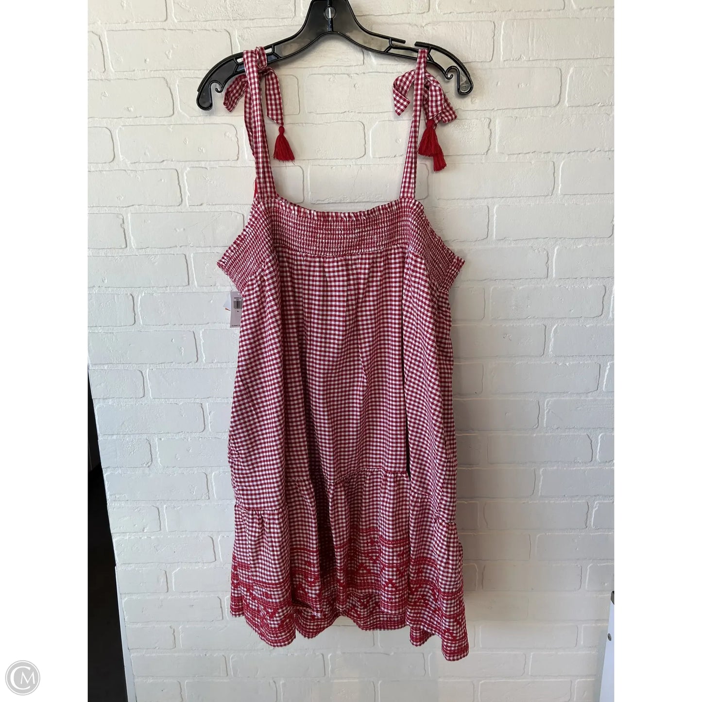 Dress Casual Midi By Old Navy In Red & White, Size: Xl