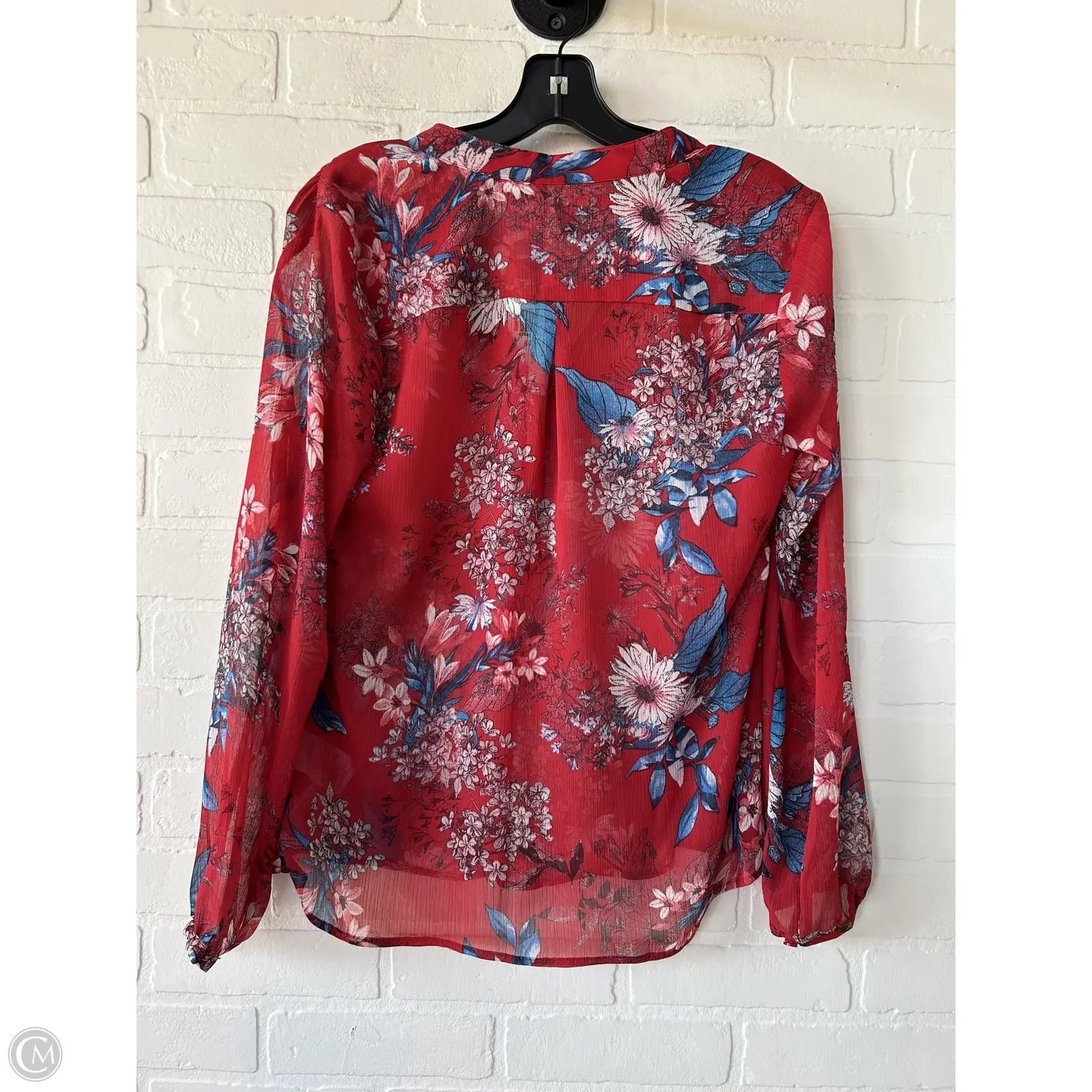 Top Long Sleeve By Kut In Blue & Red, Size: Xs