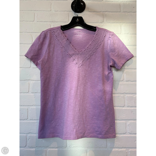 Top Short Sleeve By Talbots In Purple, Size: Mp