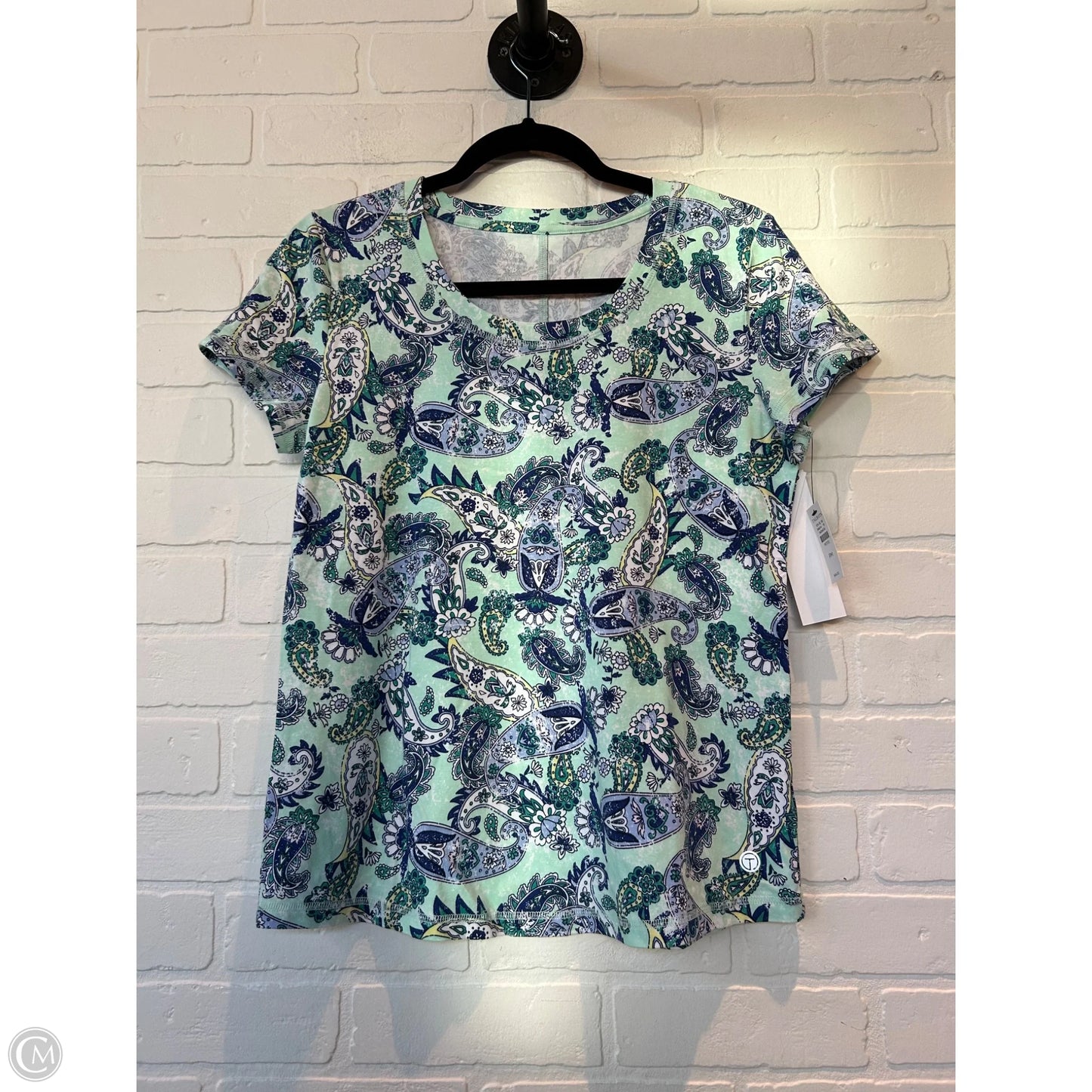 Top Short Sleeve By Talbots In Blue & Green, Size: Mp