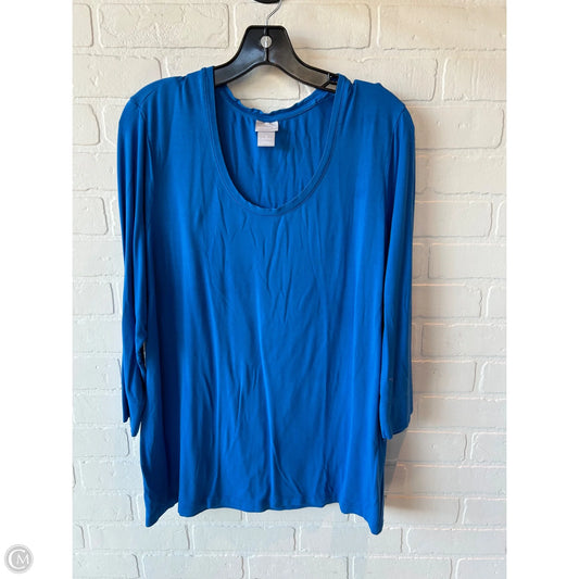 Top Long Sleeve By Chicos In Blue, Size: Xl