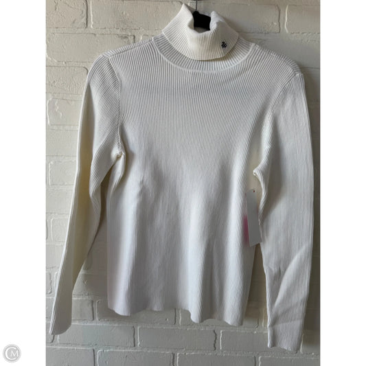 Top Long Sleeve By Lauren By Ralph Lauren In White, Size: L