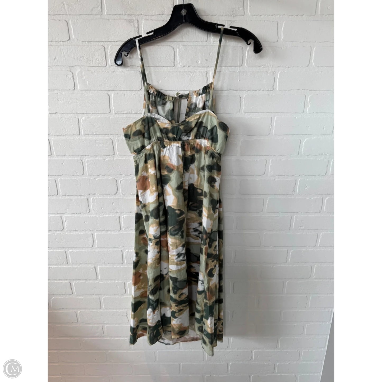 Dress Casual Short By Vero Moda In Green & Tan, Size: M