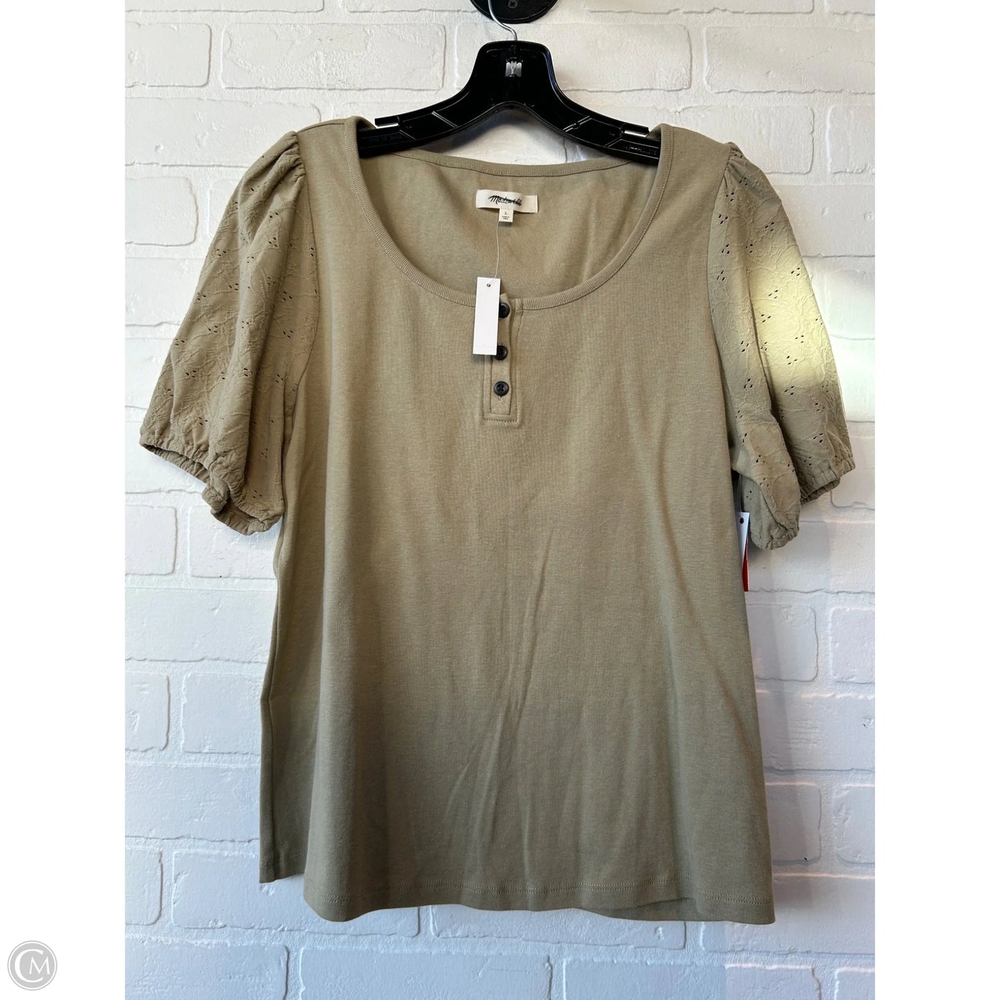 Top Short Sleeve By Madewell In Green, Size: L