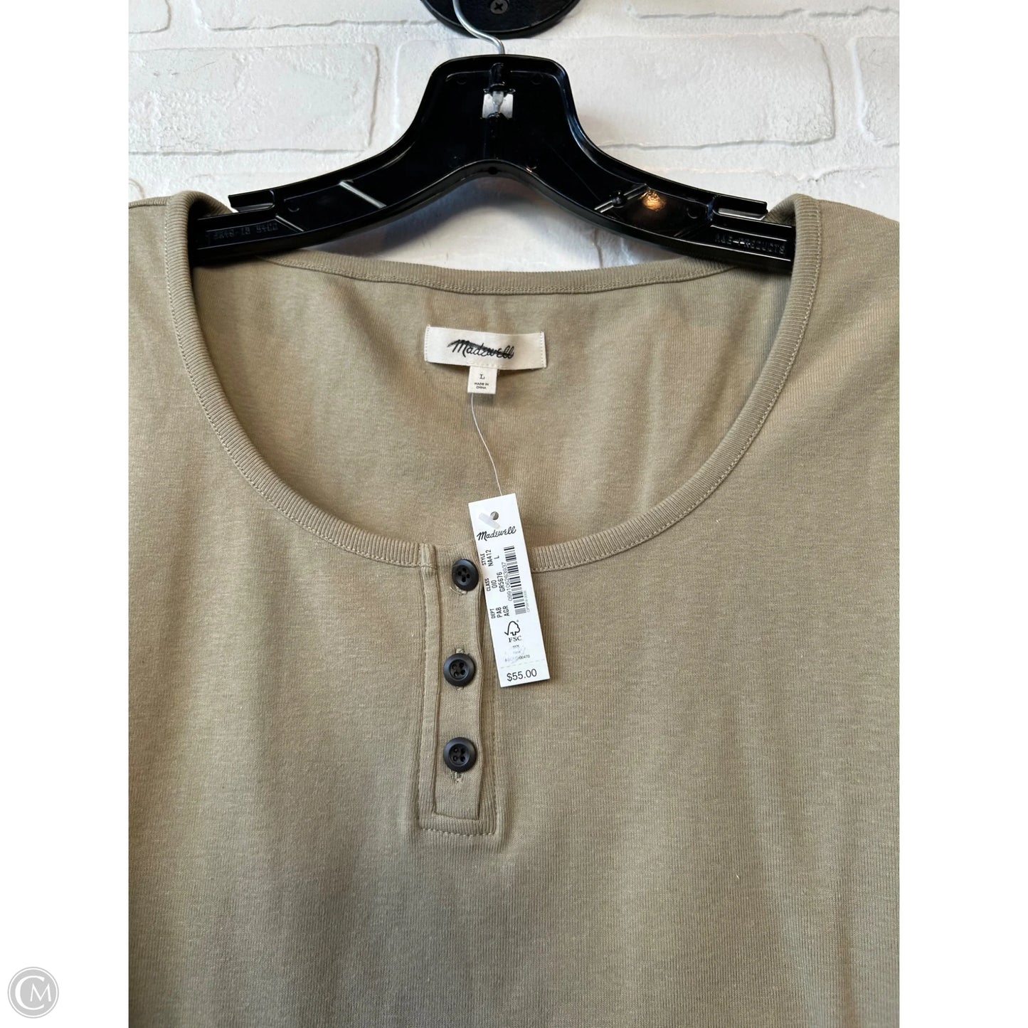 Top Short Sleeve By Madewell In Green, Size: L