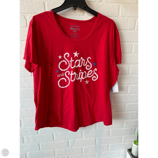 Top Short Sleeve Basic By Clothes Mentor In Red, Size: 2x