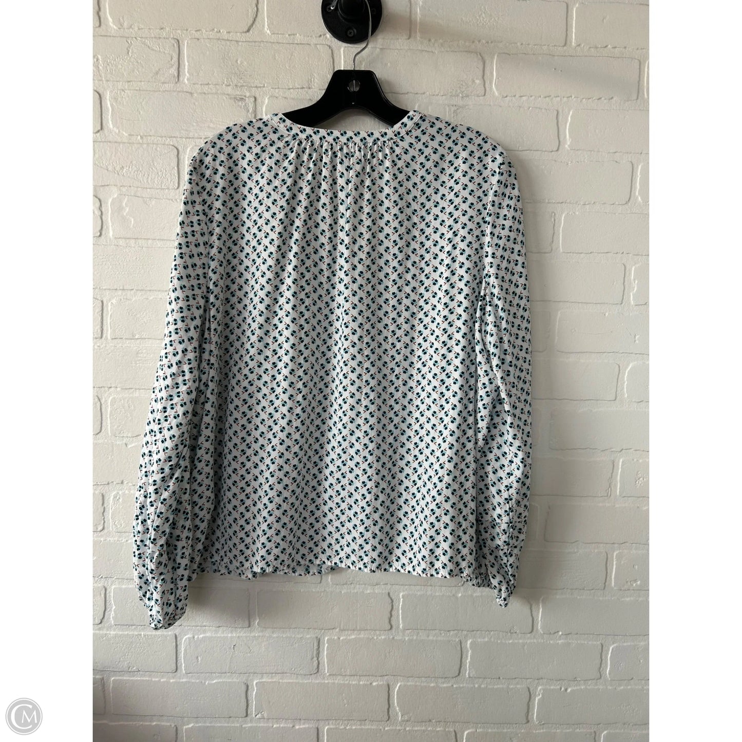 Top Long Sleeve By ON 34TH In Blue & White, Size: L