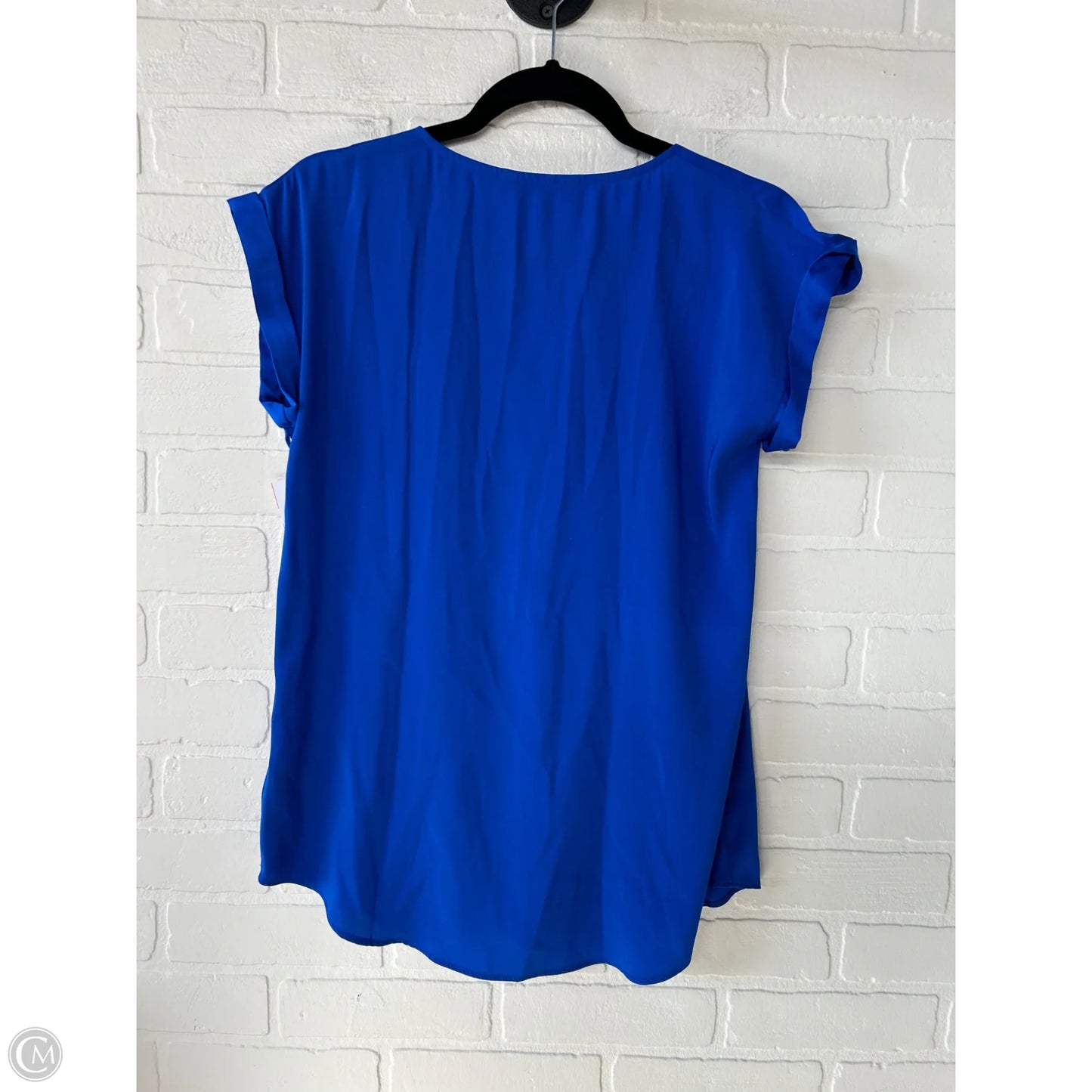 Top Short Sleeve By Express In Blue & Gold, Size: S