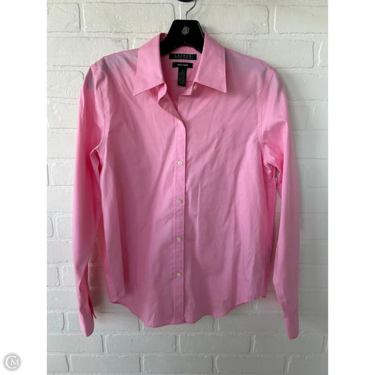 Top Long Sleeve By Lauren By Ralph Lauren In Pink, Size: S