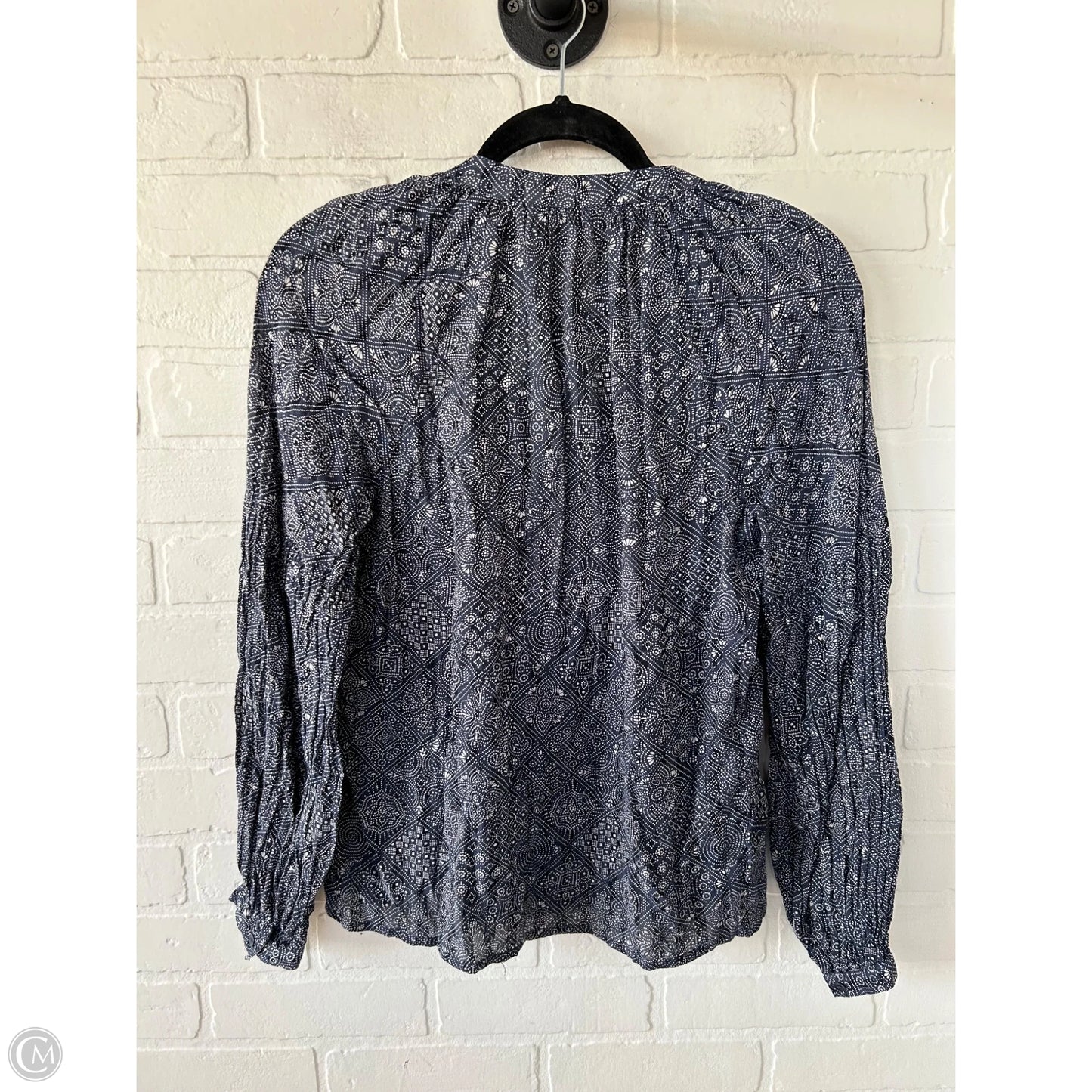 Top Long Sleeve By Lucky Brand In Blue & White, Size: S