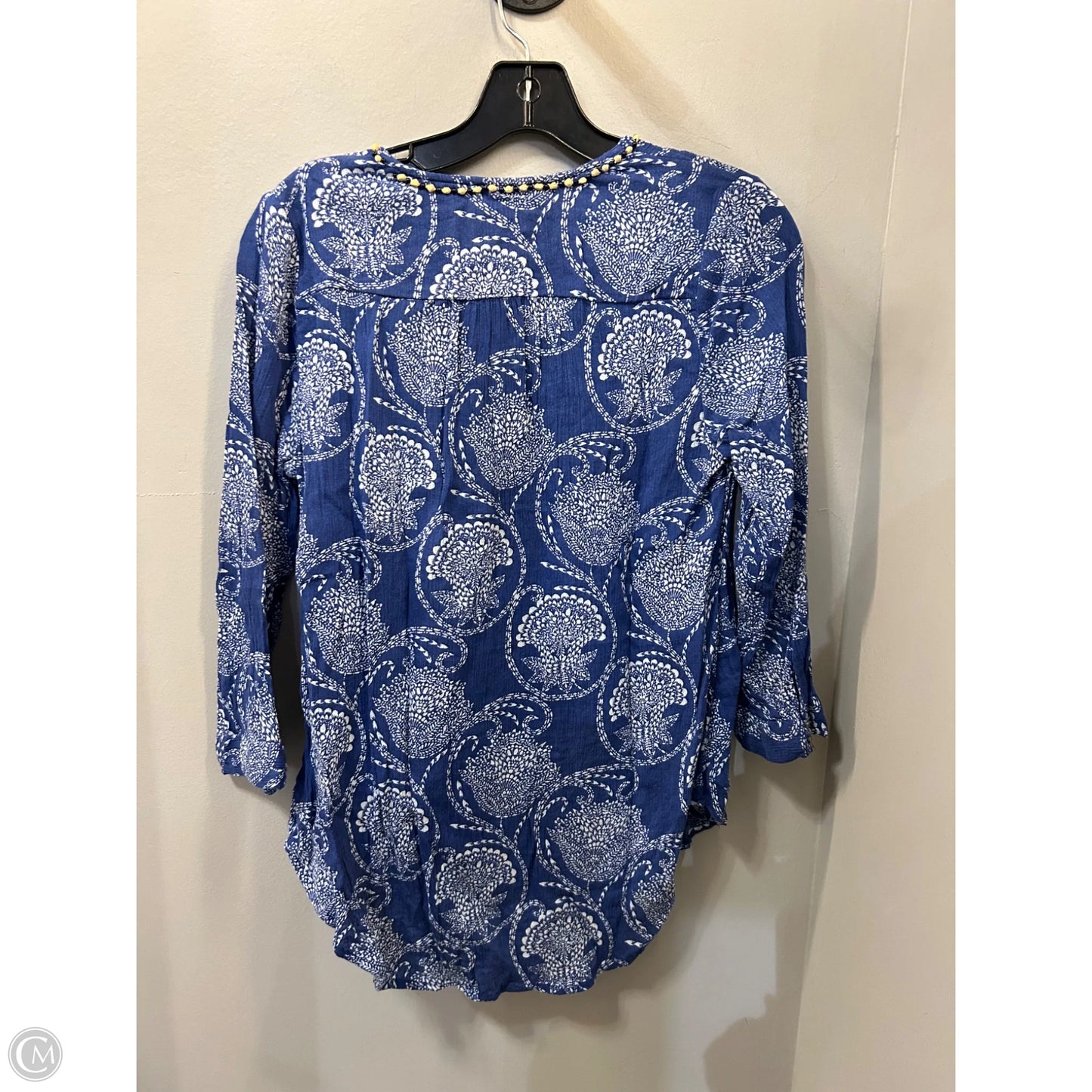 Top Long Sleeve By Lucky Brand In Blue & White, Size: S