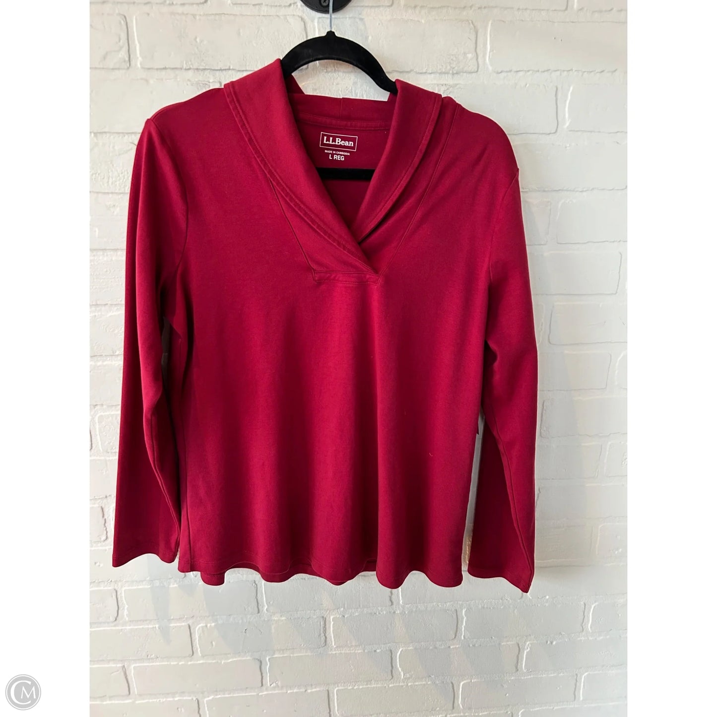 Top Long Sleeve By L.l. Bean In Red, Size: L