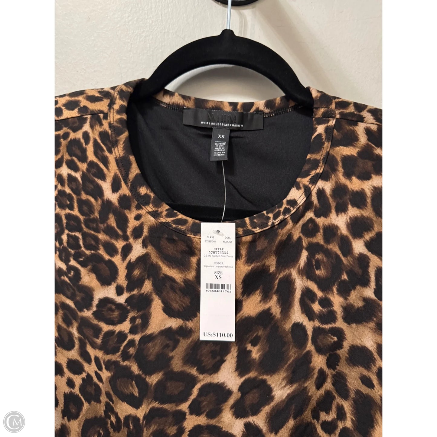 Dress Party Midi By White House Black Market In Animal Print, Size: Xs