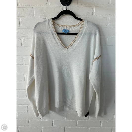 Sweater By Cece In Tan & White, Size: Xl