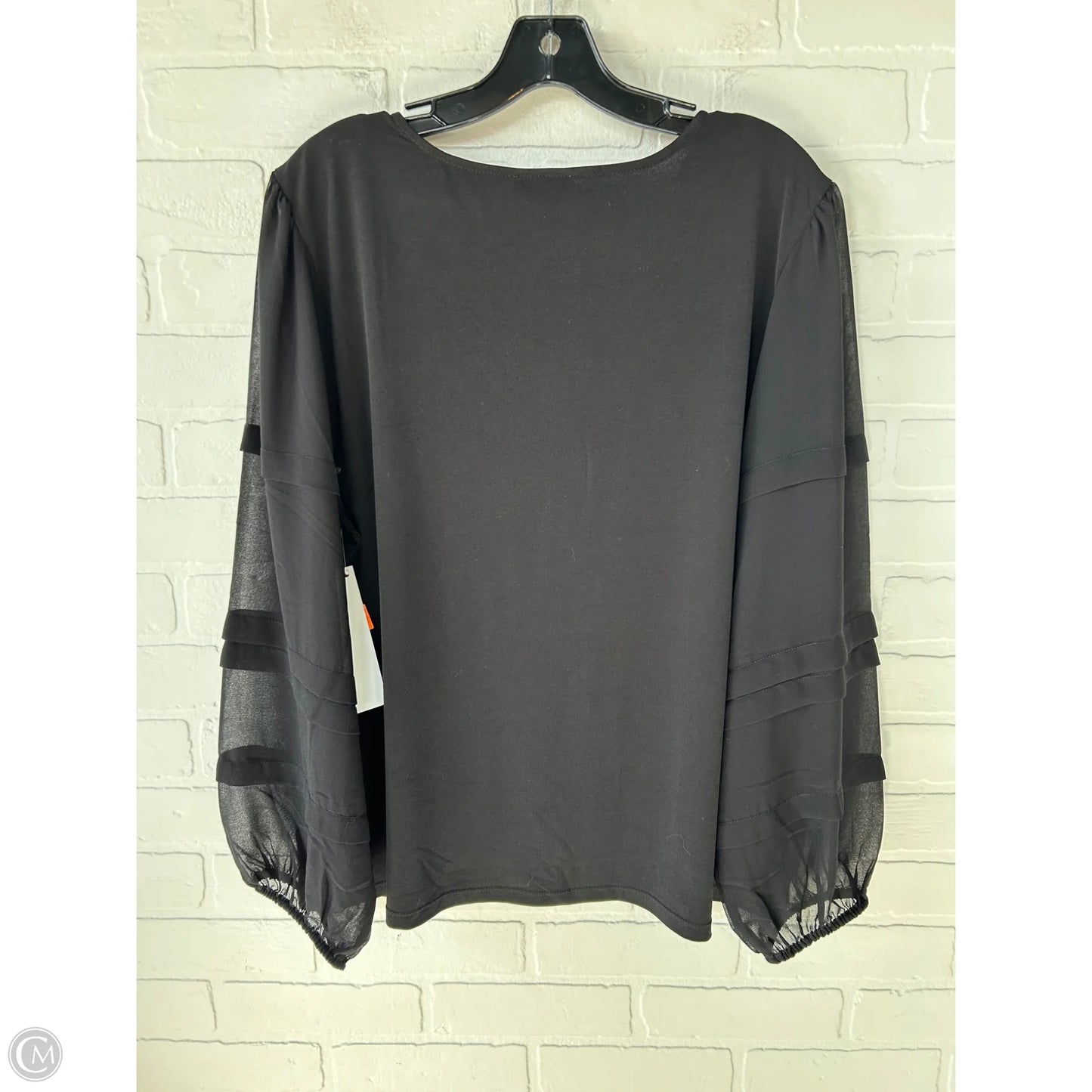 Top Long Sleeve By Calvin Klein In Black, Size: Xl