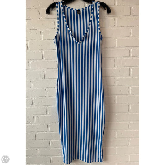 Dress Casual Midi By Shein In Blue & White, Size: M