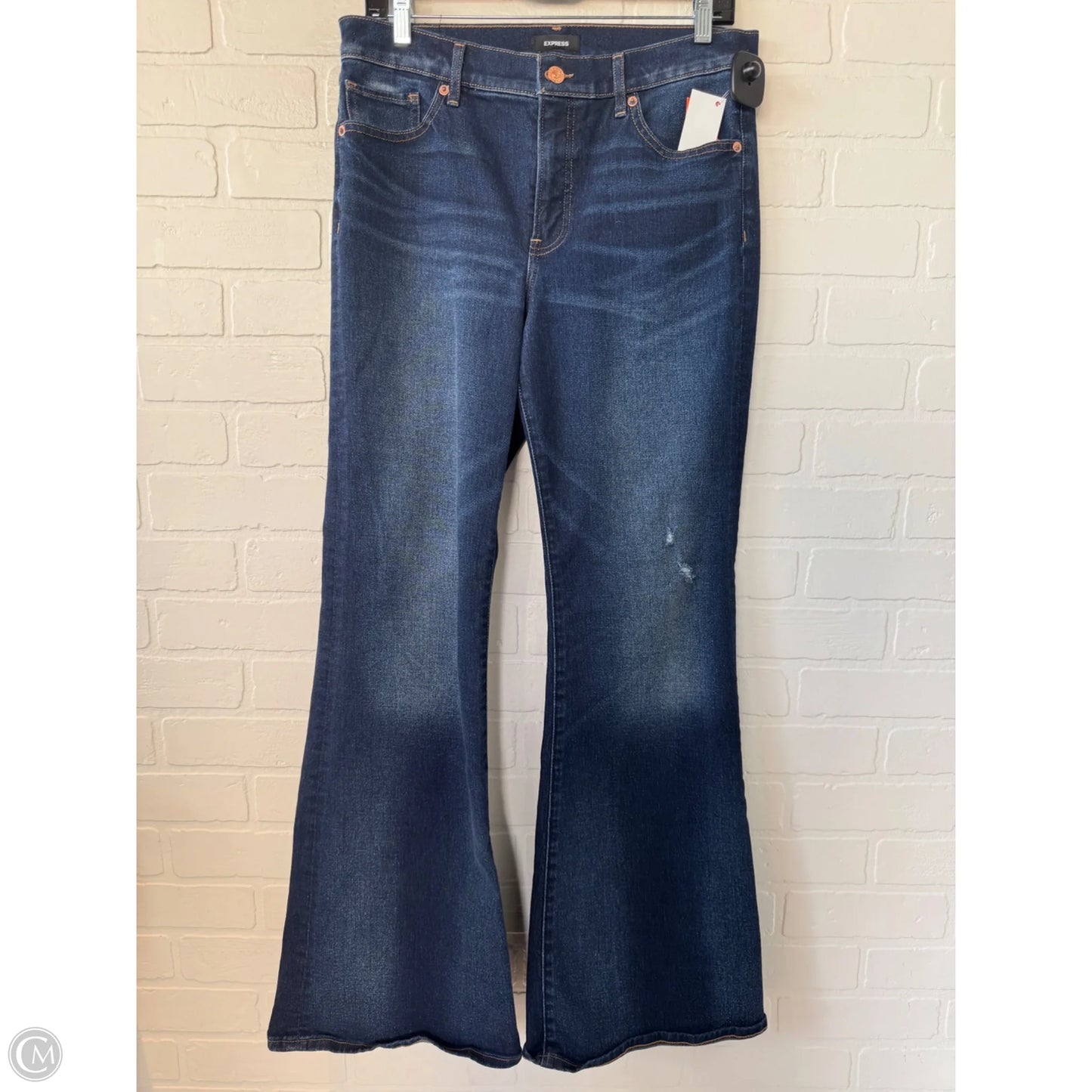 Jeans Flared By Express In Blue Denim, Size: 8
