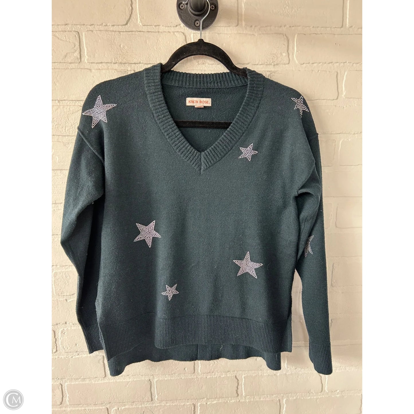 Sweater By Knox Rose In Blue & Silver, Size: Xs