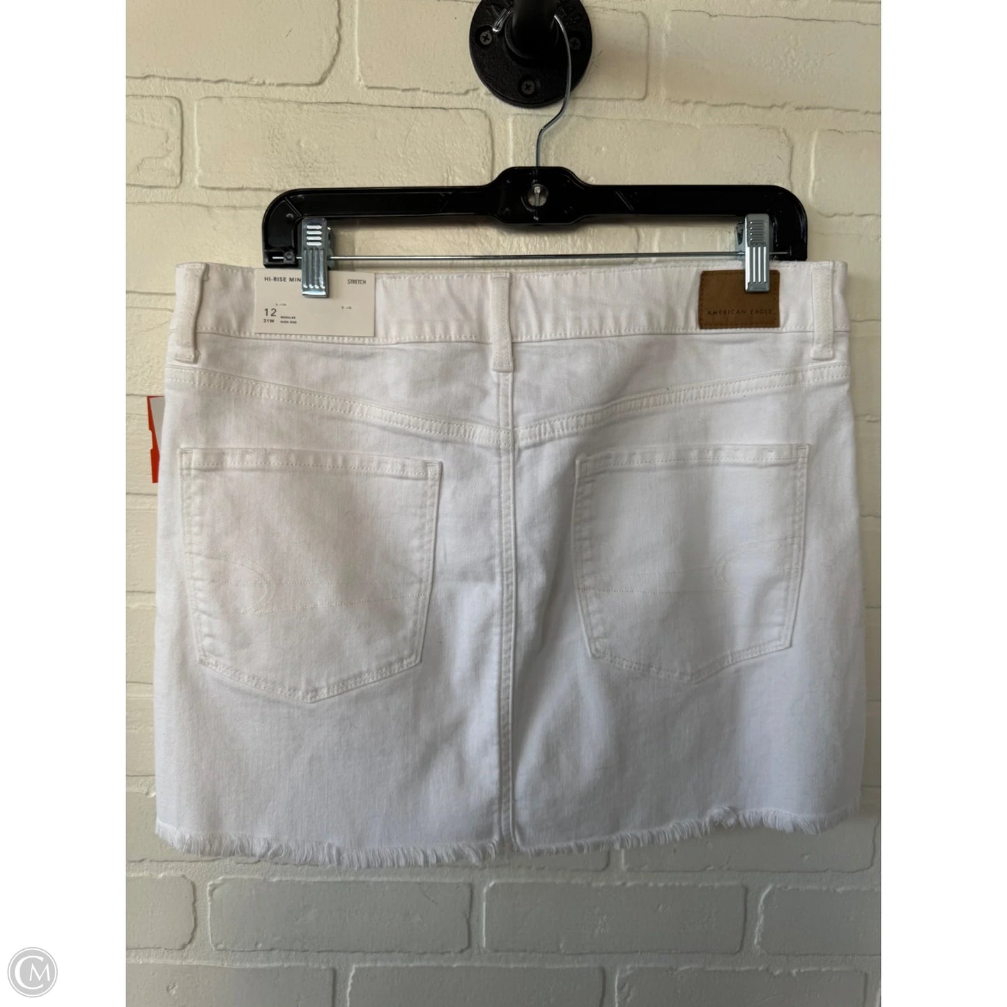 Skirt Mini & Short By American Eagle In White Denim, Size: 12