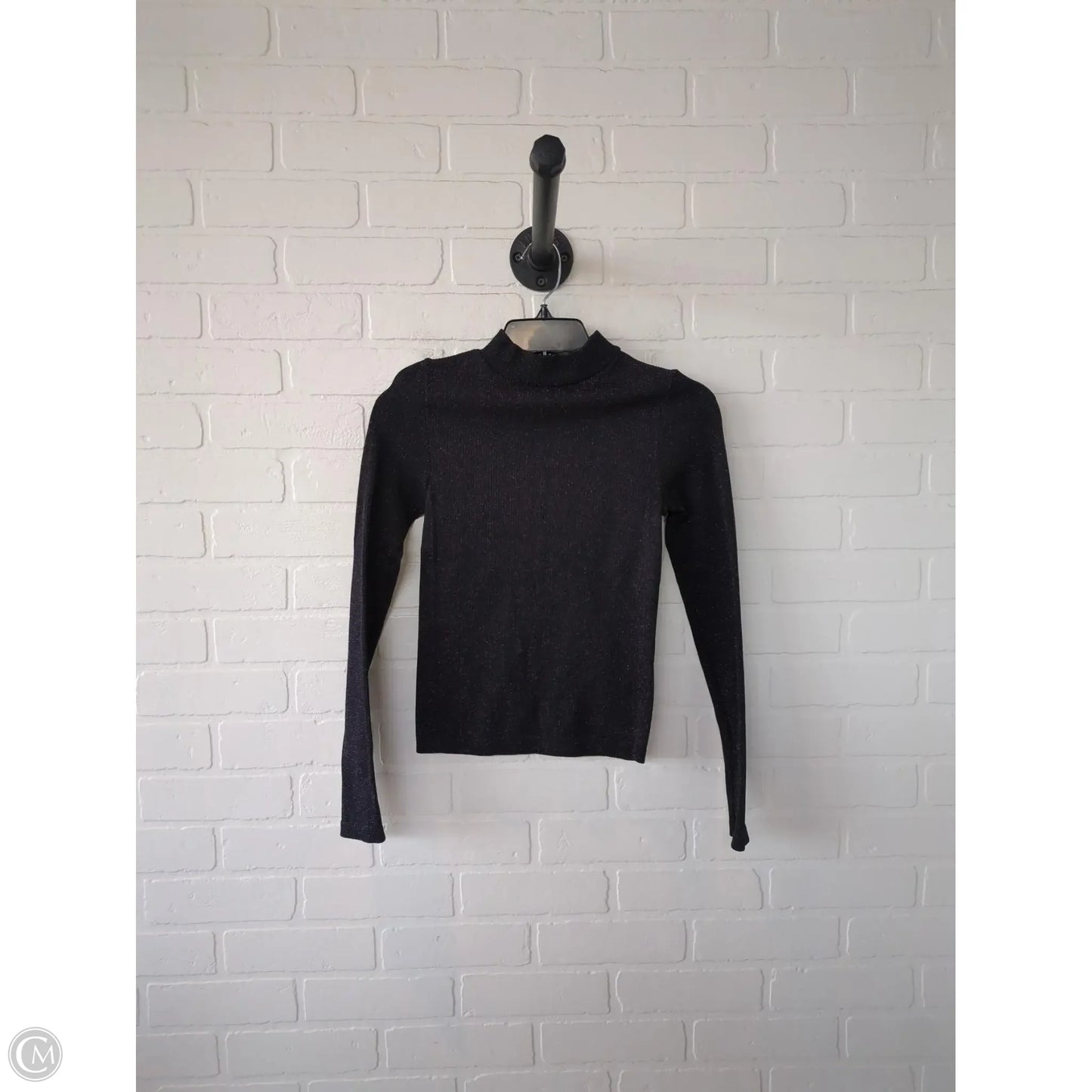 Top Long Sleeve Basic By PLANET HEART In Black & Silver, Size: S