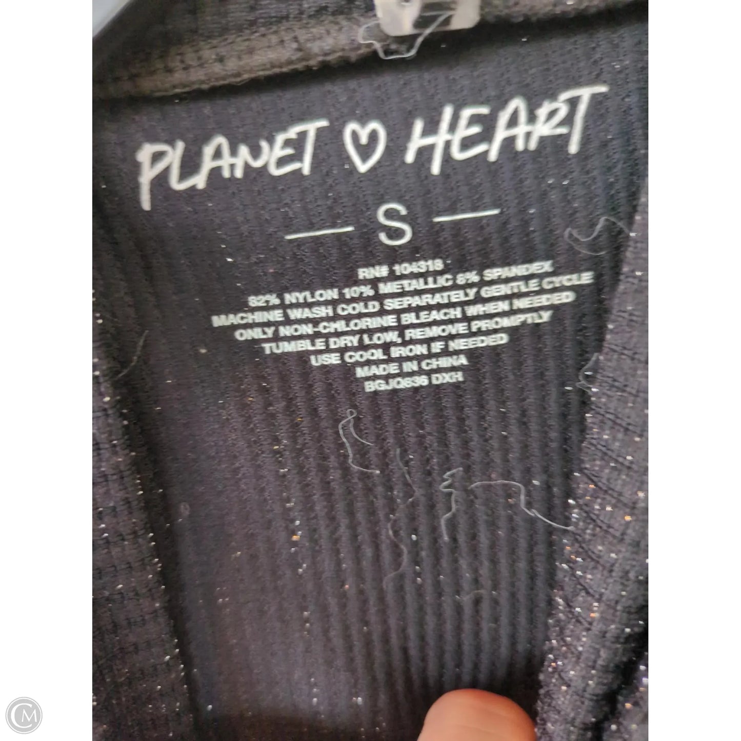 Top Long Sleeve Basic By PLANET HEART In Black & Silver, Size: S