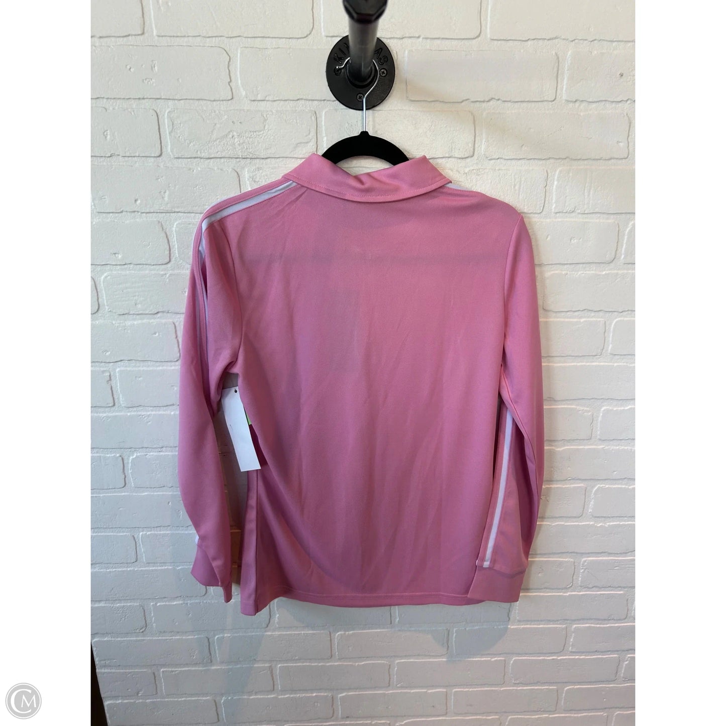 Athletic Top Long Sleeve Collar By JACK SMITH In Pink & White, Size: S NEW!