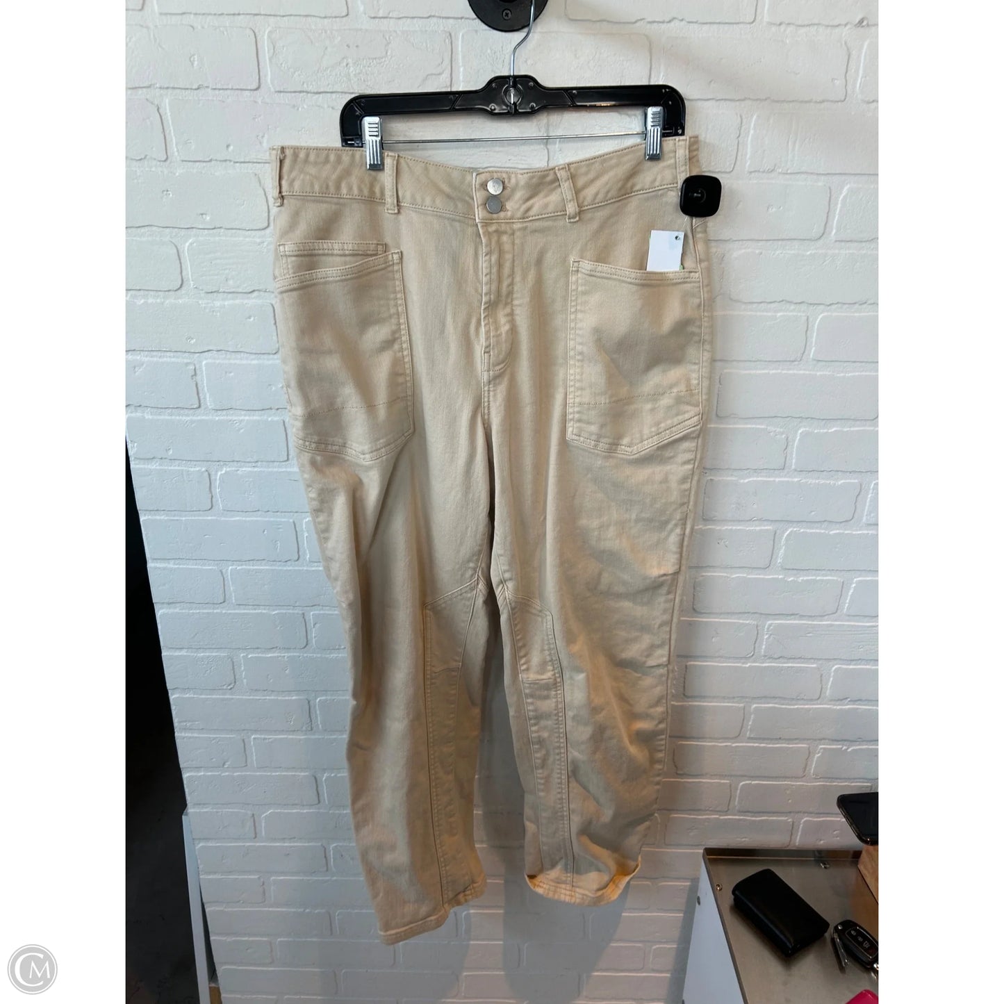 Jeans Wide Leg By Pilcro In Cream Denim, Size: 14
