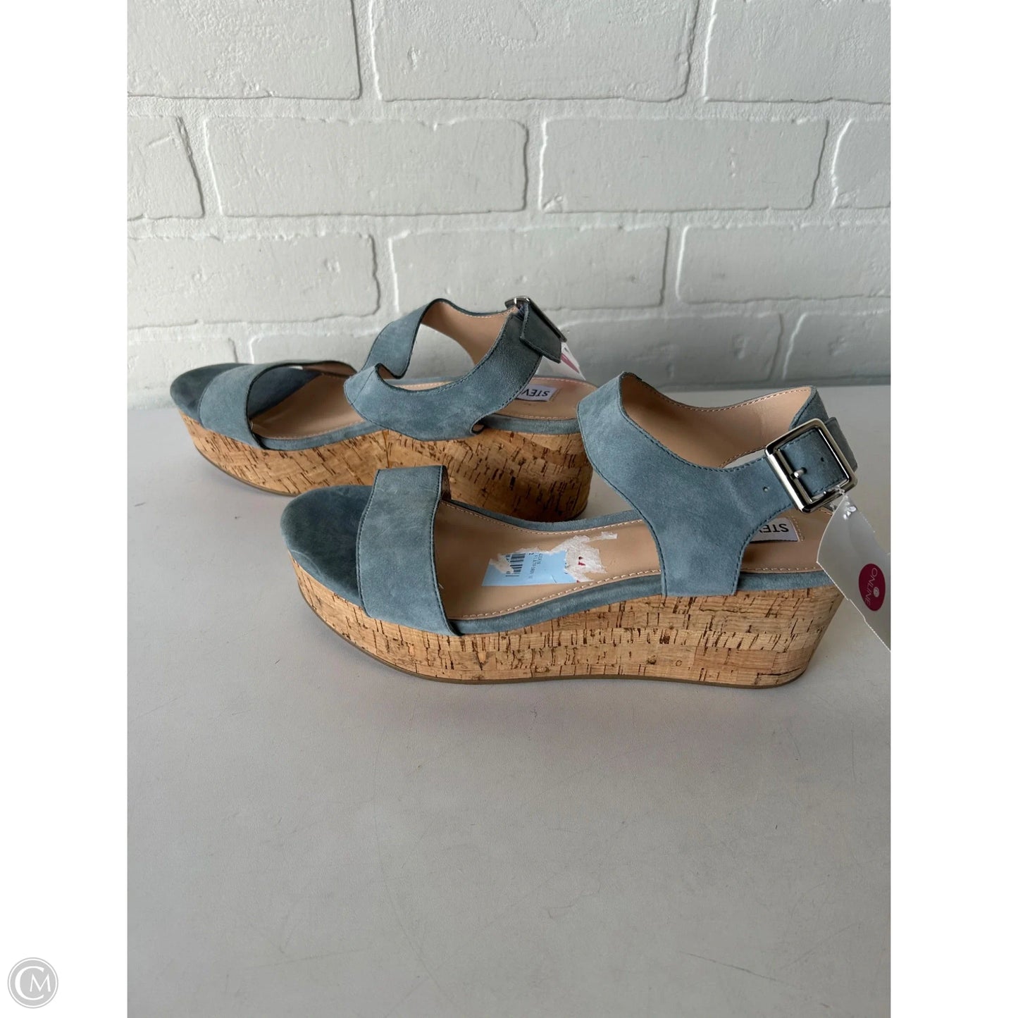 Sandals Heels Wedge By Steve Madden In Blue, Size: 8