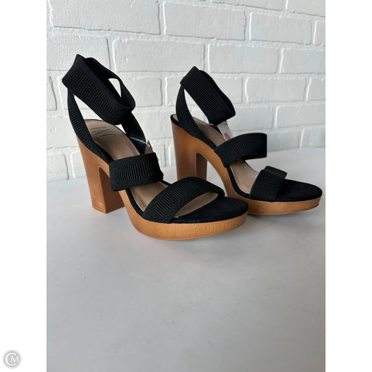 Sandals Heels Block By Inc In Black & Brown, Size: 8