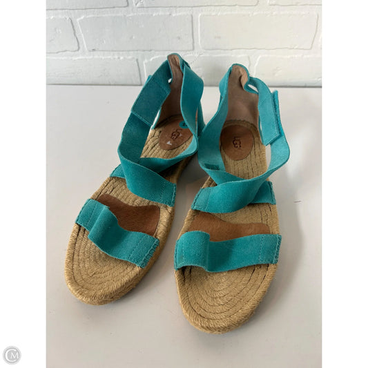Sandals Designer By Ugg In Teal, Size: 10