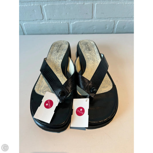 Sandals Flip Flops By Taryn Rose In Black, Size: 11