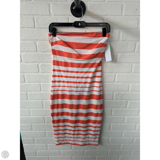 Dress Casual Midi By Bebe In Orange & White, Size: S