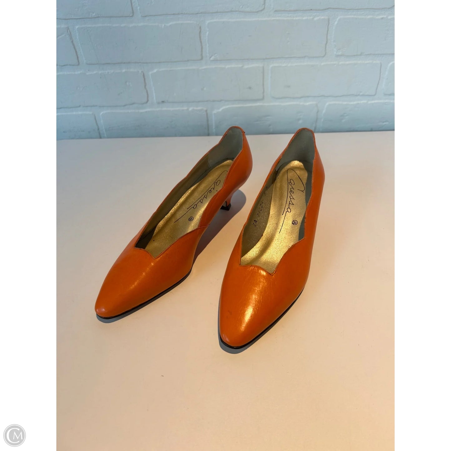 Shoes Heels Kitten By Caressa In Orange, Size: 6
