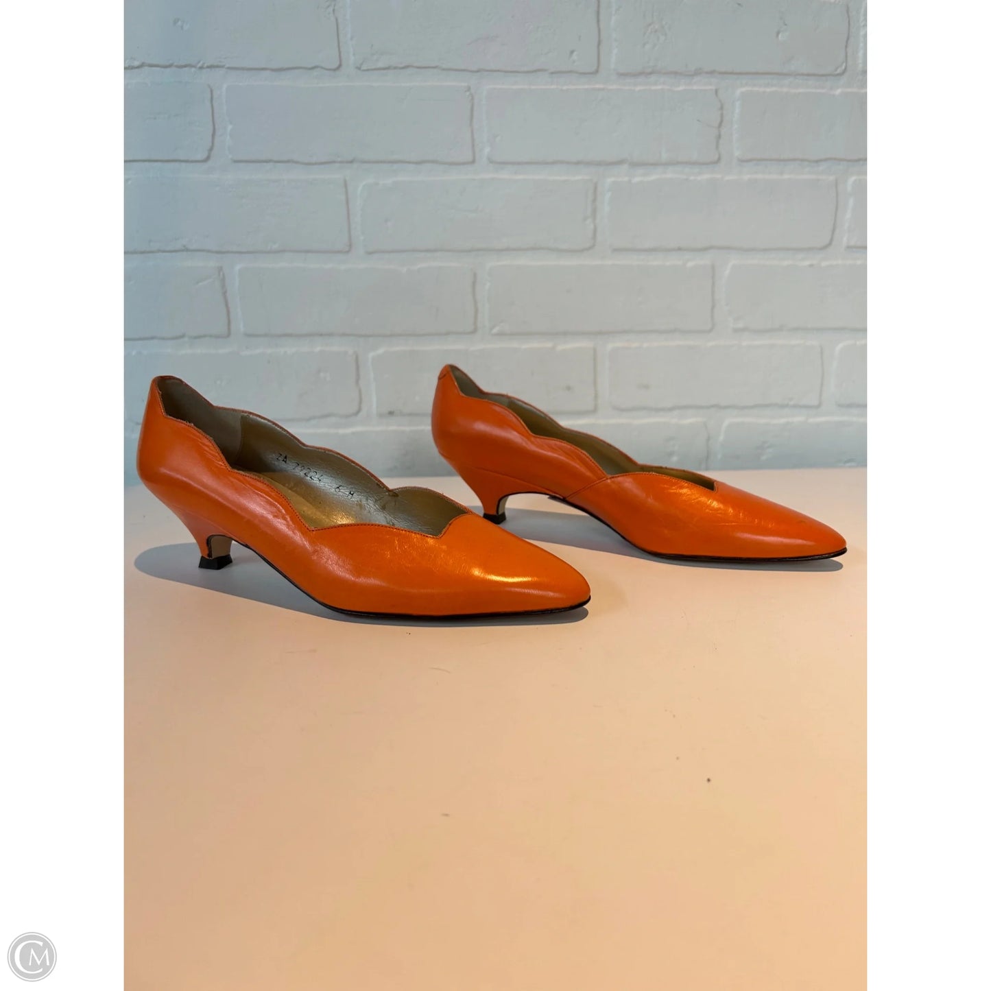 Shoes Heels Kitten By Caressa In Orange, Size: 6