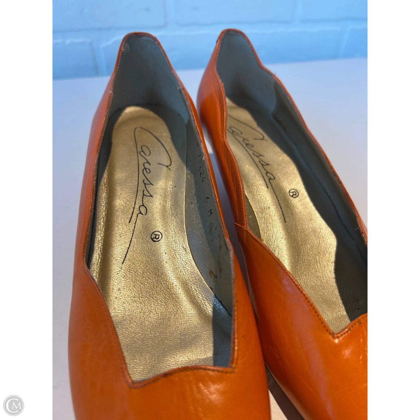 Shoes Heels Kitten By Caressa In Orange, Size: 6
