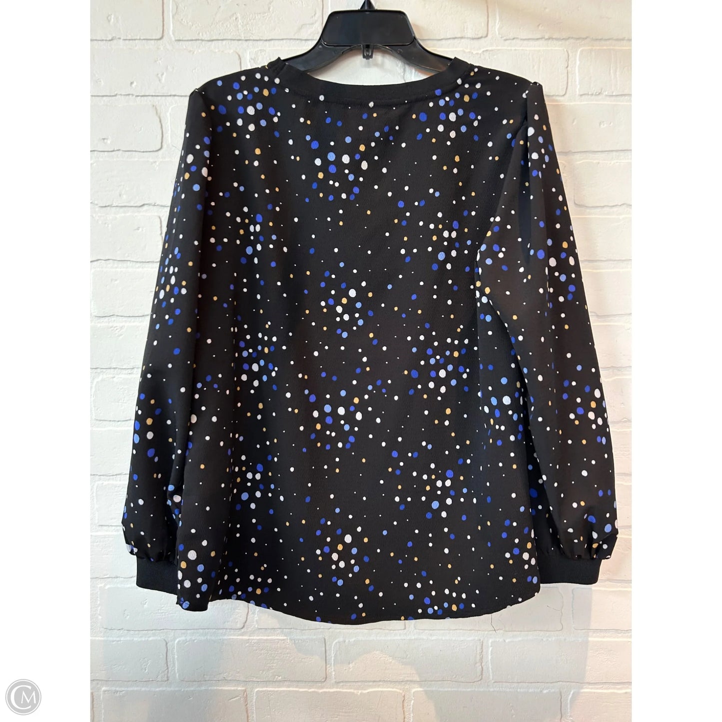 Top Long Sleeve By POP SUGAR In Black & Blue, Size: L
