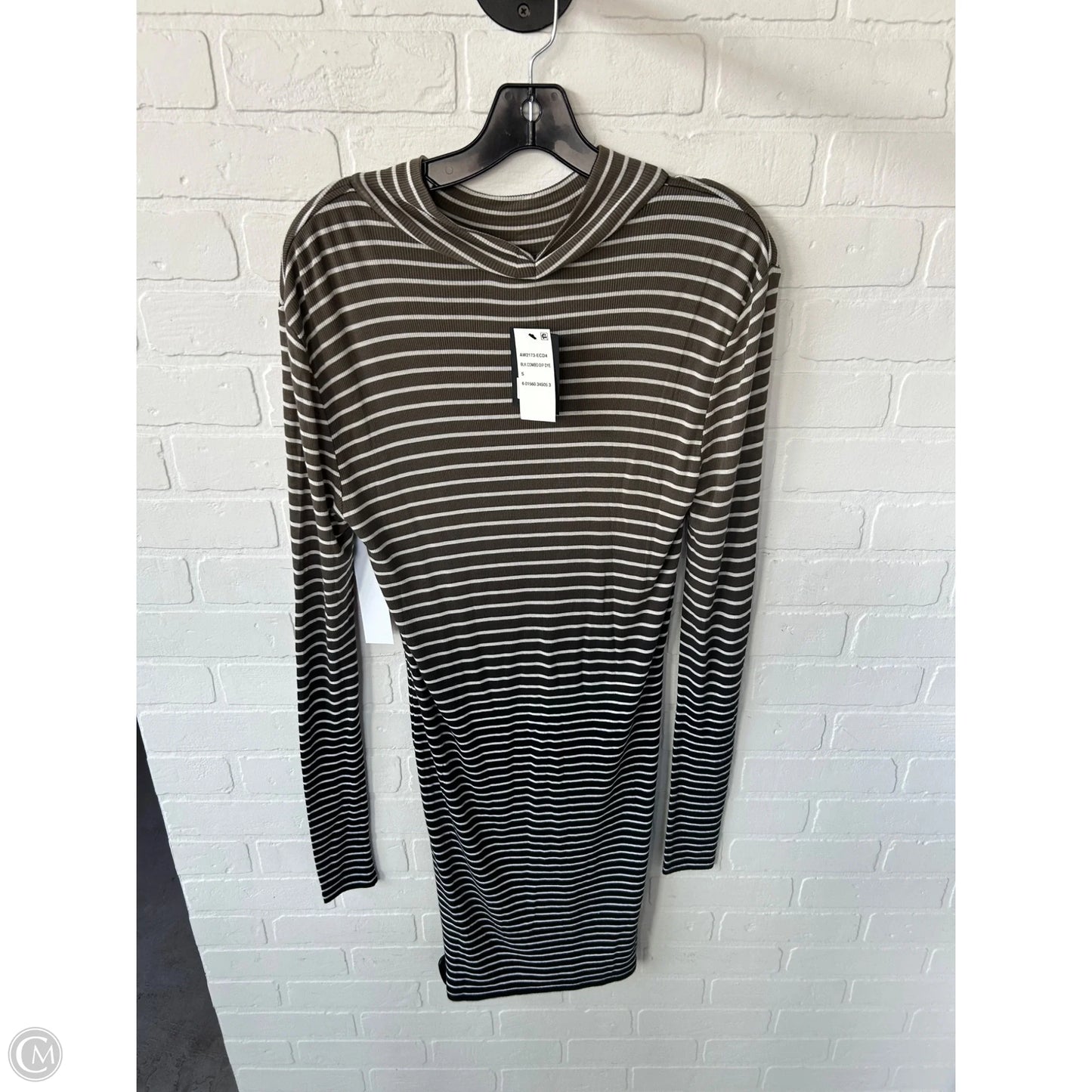 Dress Casual Midi By Atm In Black & Green, Size: S