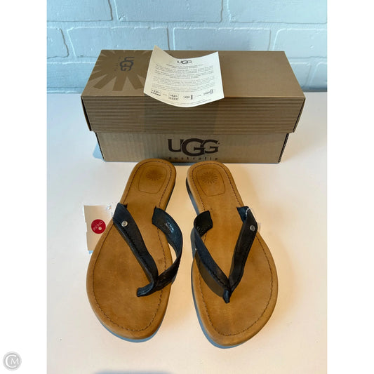 Sandals Designer By Ugg In Black & Tan, Size: 7