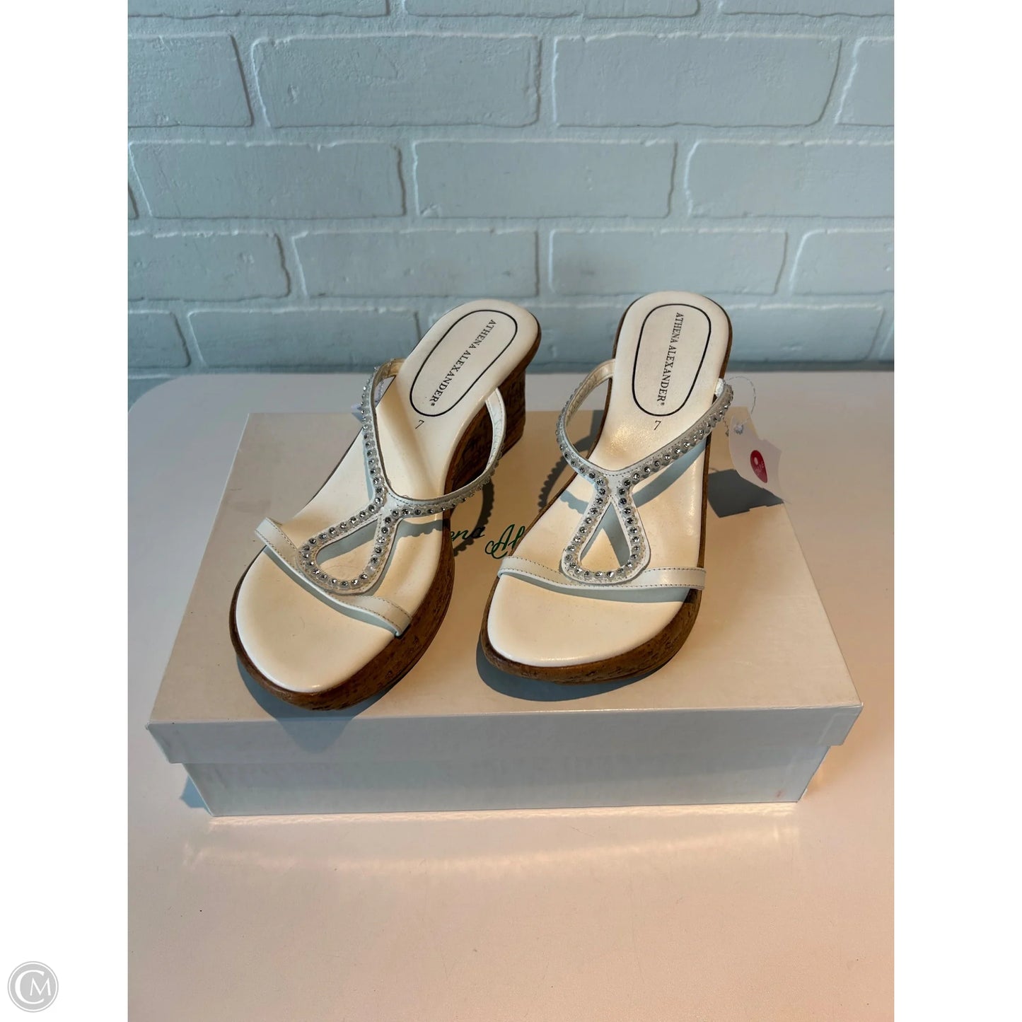 Sandals Heels Wedge By ATHENA ALEXANDER In White, Size: 7