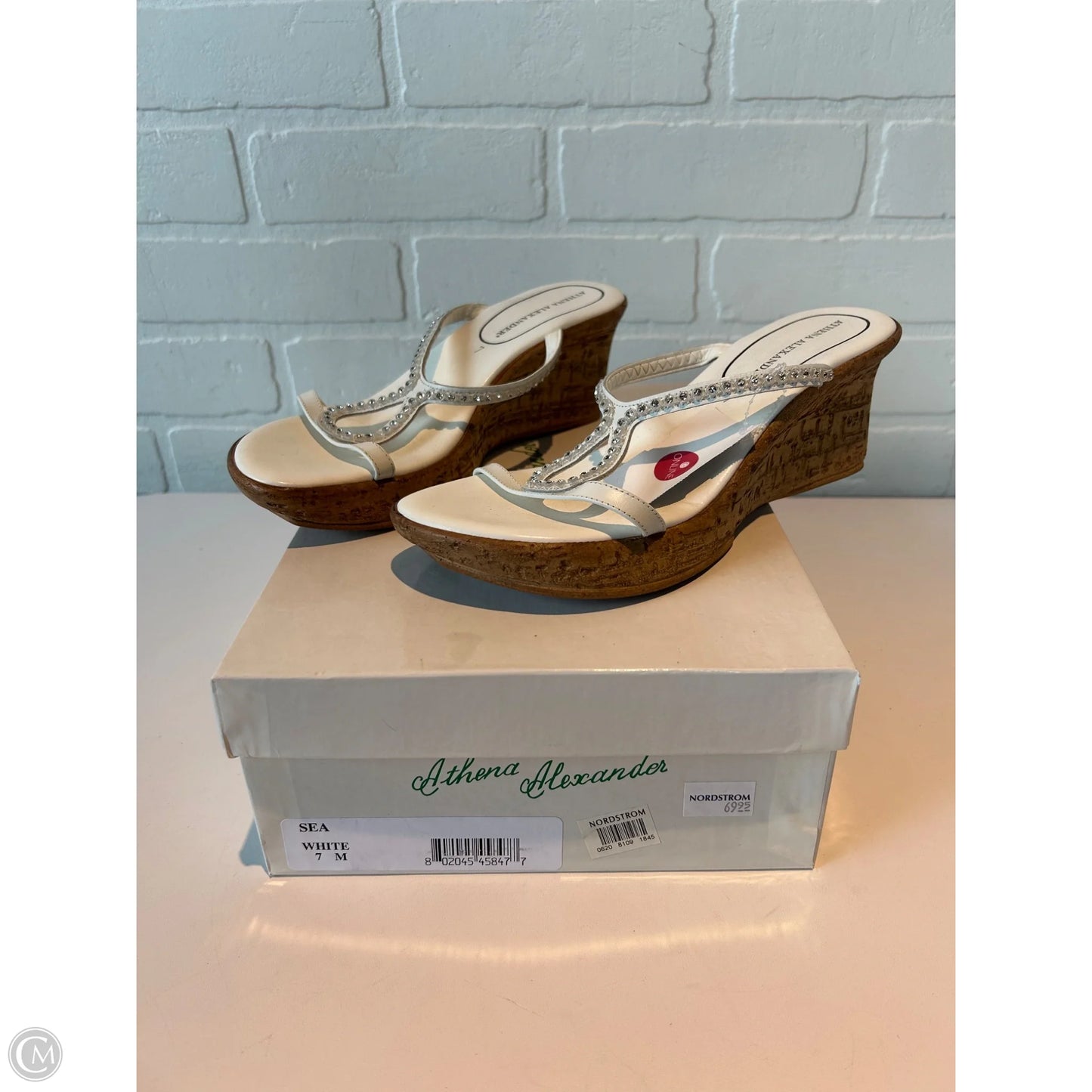 Sandals Heels Wedge By ATHENA ALEXANDER In White, Size: 7