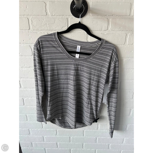 Top Long Sleeve By Athleta In Black & Cream, Size: Xxs