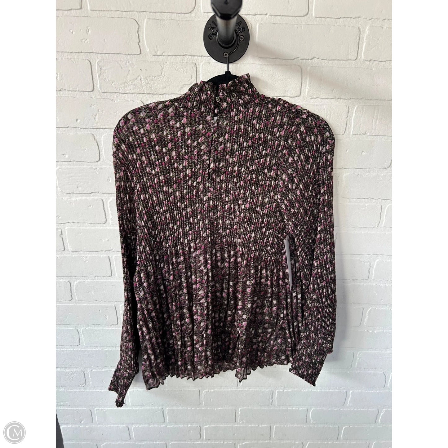 Top Long Sleeve By Cabi In Black & Pink, Size: S