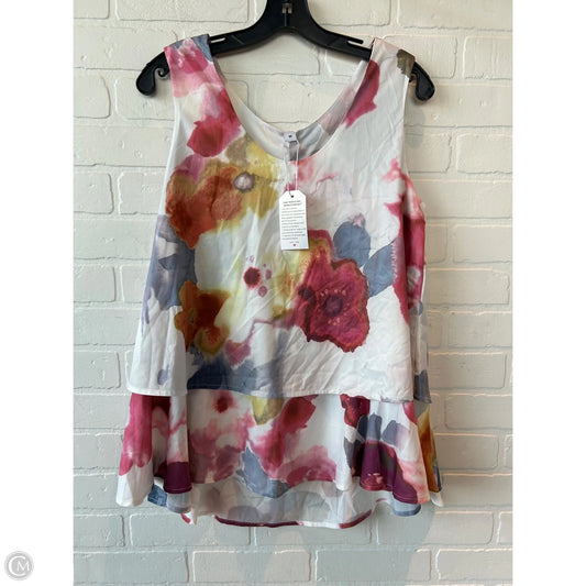 Top Sleeveless By Cme In Pink & White, Size: M