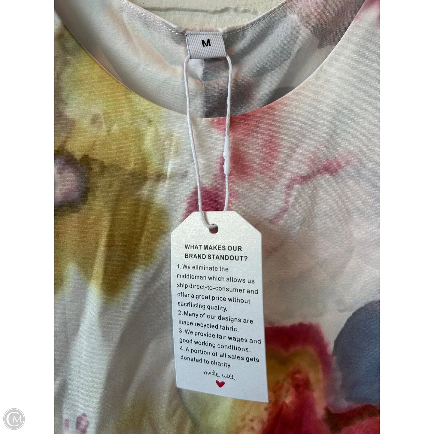 Top Sleeveless By Cme In Pink & White, Size: M