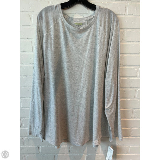 Athletic Top Long Sleeve Crewneck By Tek Gear In Grey, Size: 3x