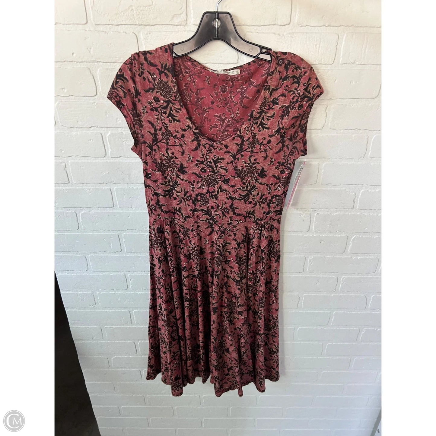 Dress Casual Midi By Peruvian Connection In Brown & Red, Size: Xs