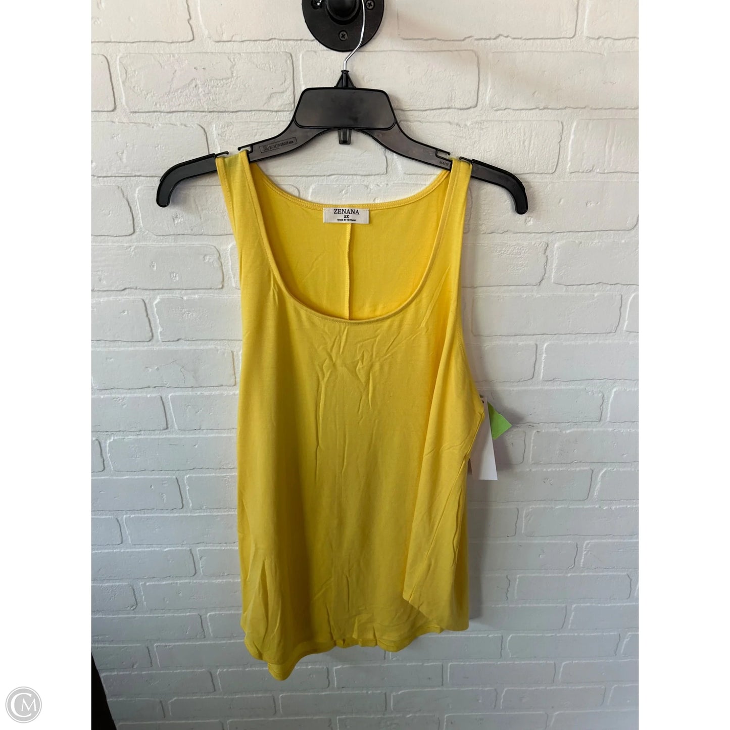 Top Sleeveless Basic By Zenana Outfitters In Yellow, Size: 2x
